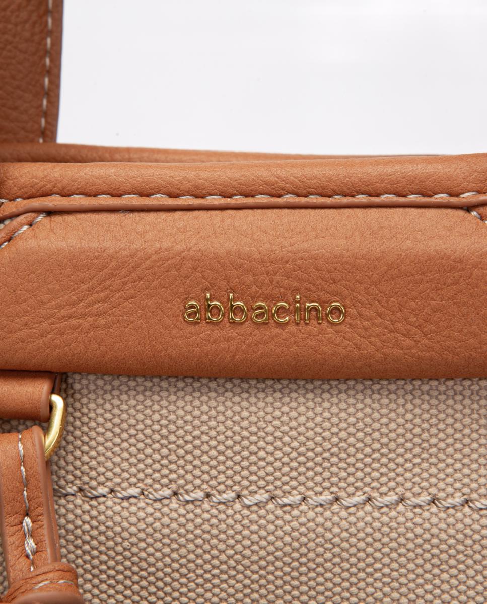 Bolso de mano estilo shopper con pompones - Abbacino - Camel Camel-7