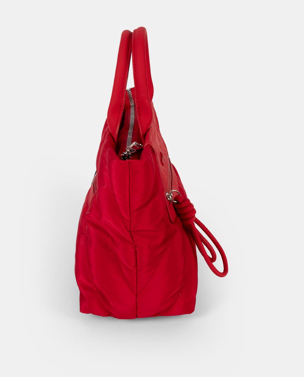Mala Shopper Média de Nylon Vermelho-3