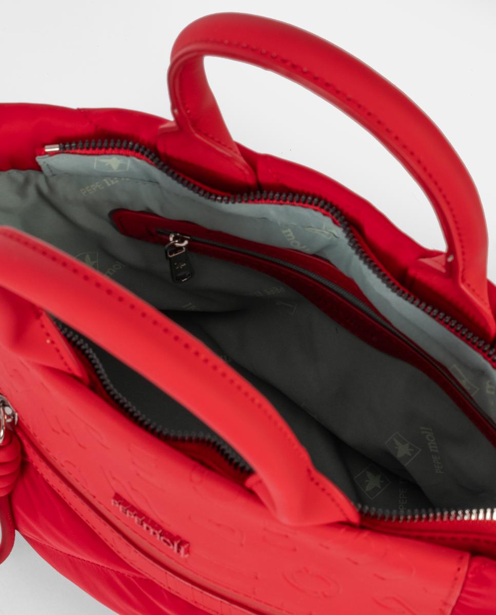 Mala Shopper Média de Nylon Vermelho-4