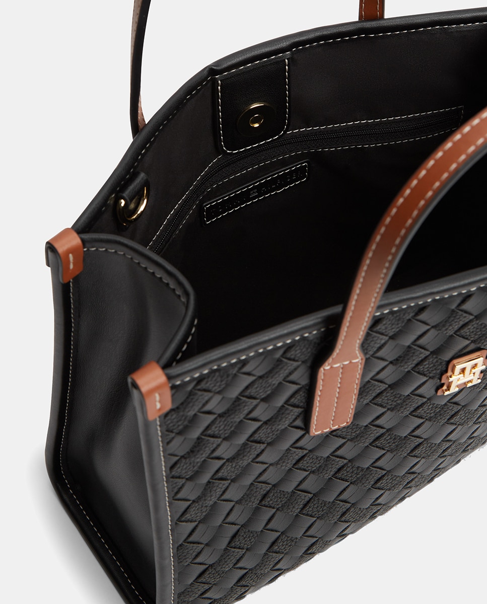 Mala Tipo Tote Mini com Logótipo Preto-3
