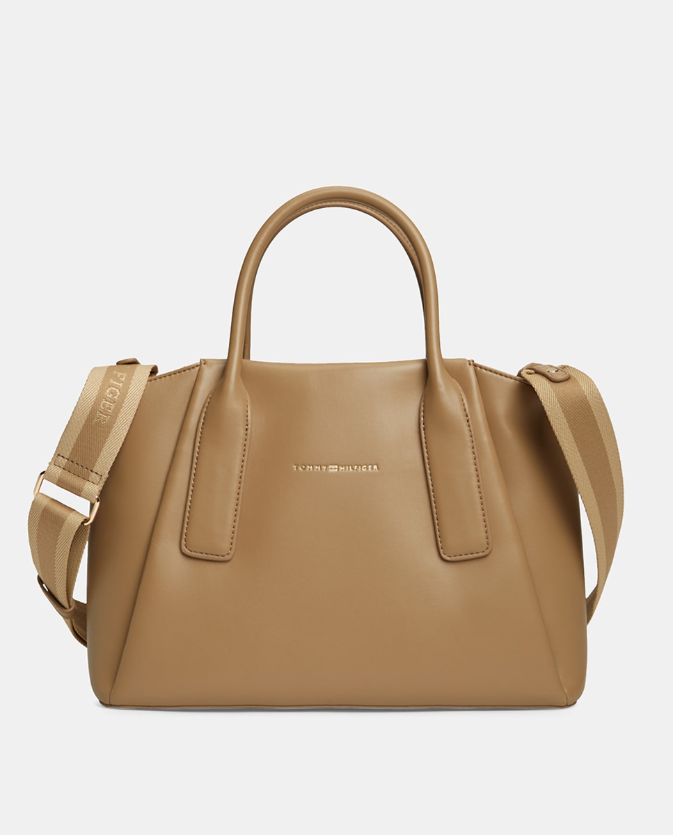Mala Satchel com Logótipo Bege-1