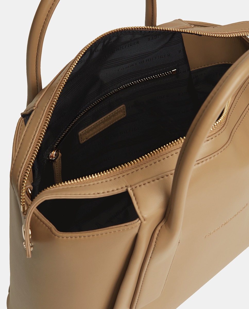 Mala Satchel com Logótipo Bege-2