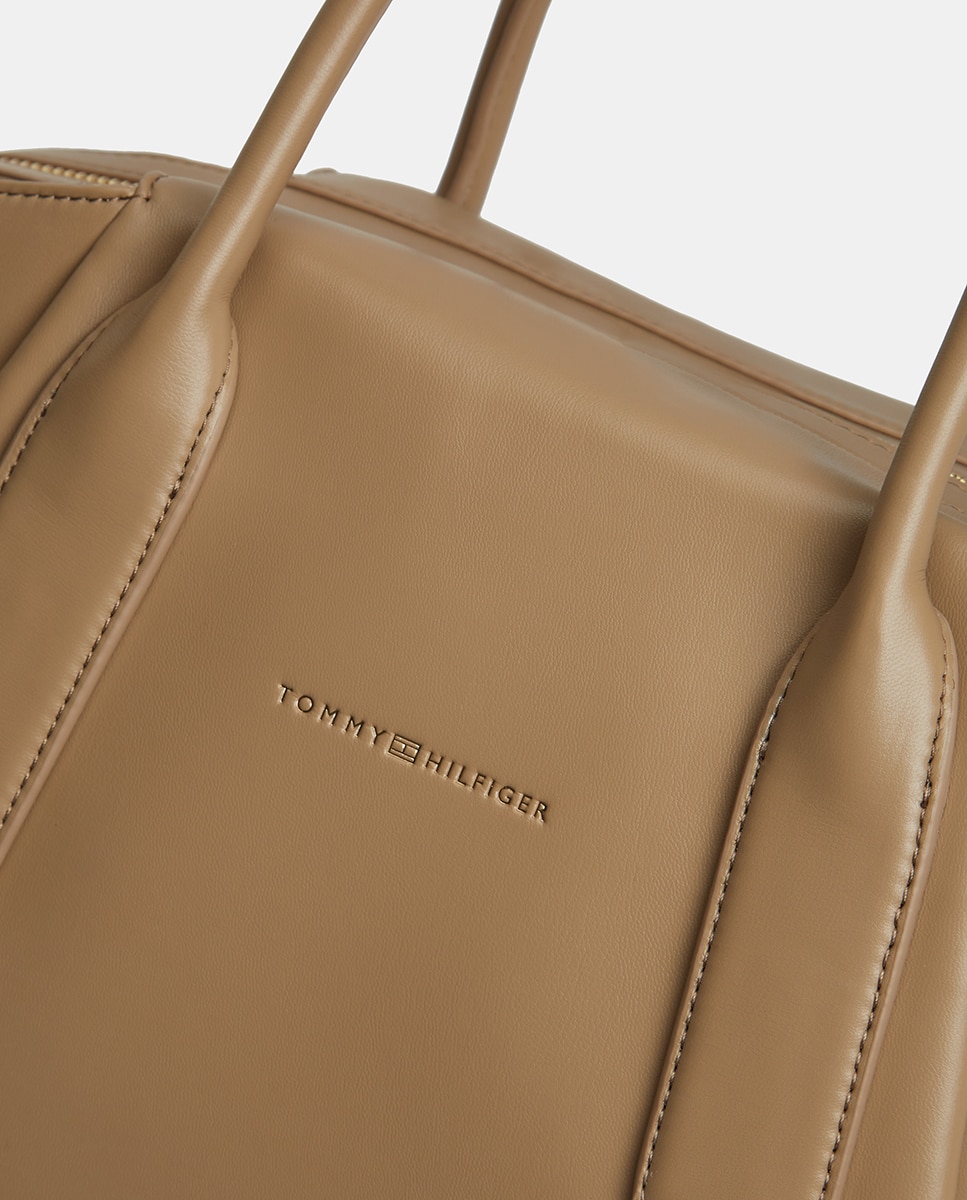 Mala Satchel com Logótipo Bege-3