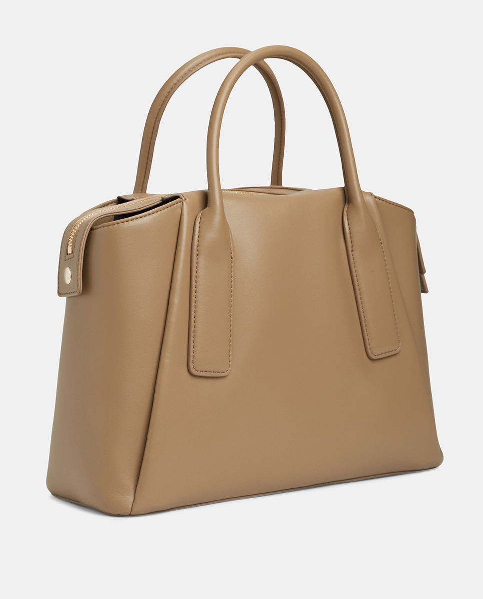 Mala Satchel com Logótipo Bege-4