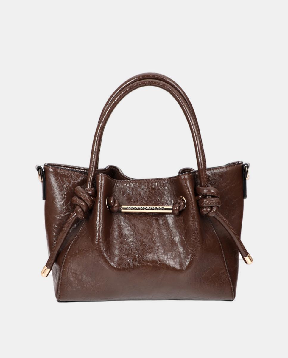 Bolso cruzado con detalle de tubo - Lola Casademunt - Marrón Marrón-1