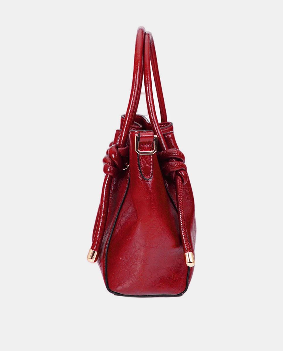 Bolso cruzado con detalle de tubo - Lola Casademunt - Rojo Rojo-3