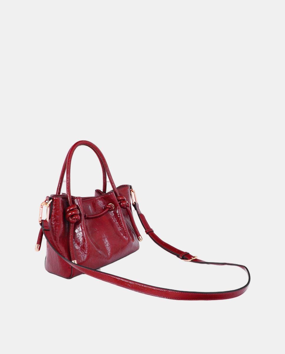 Bolso cruzado con detalle de tubo - Lola Casademunt - Rojo Rojo-4