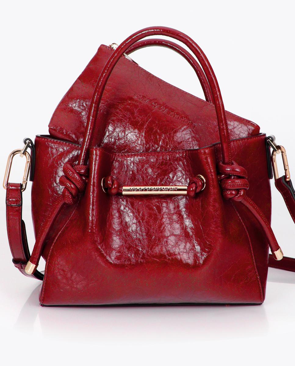Bolso cruzado con detalle de tubo - Lola Casademunt - Rojo Rojo-5