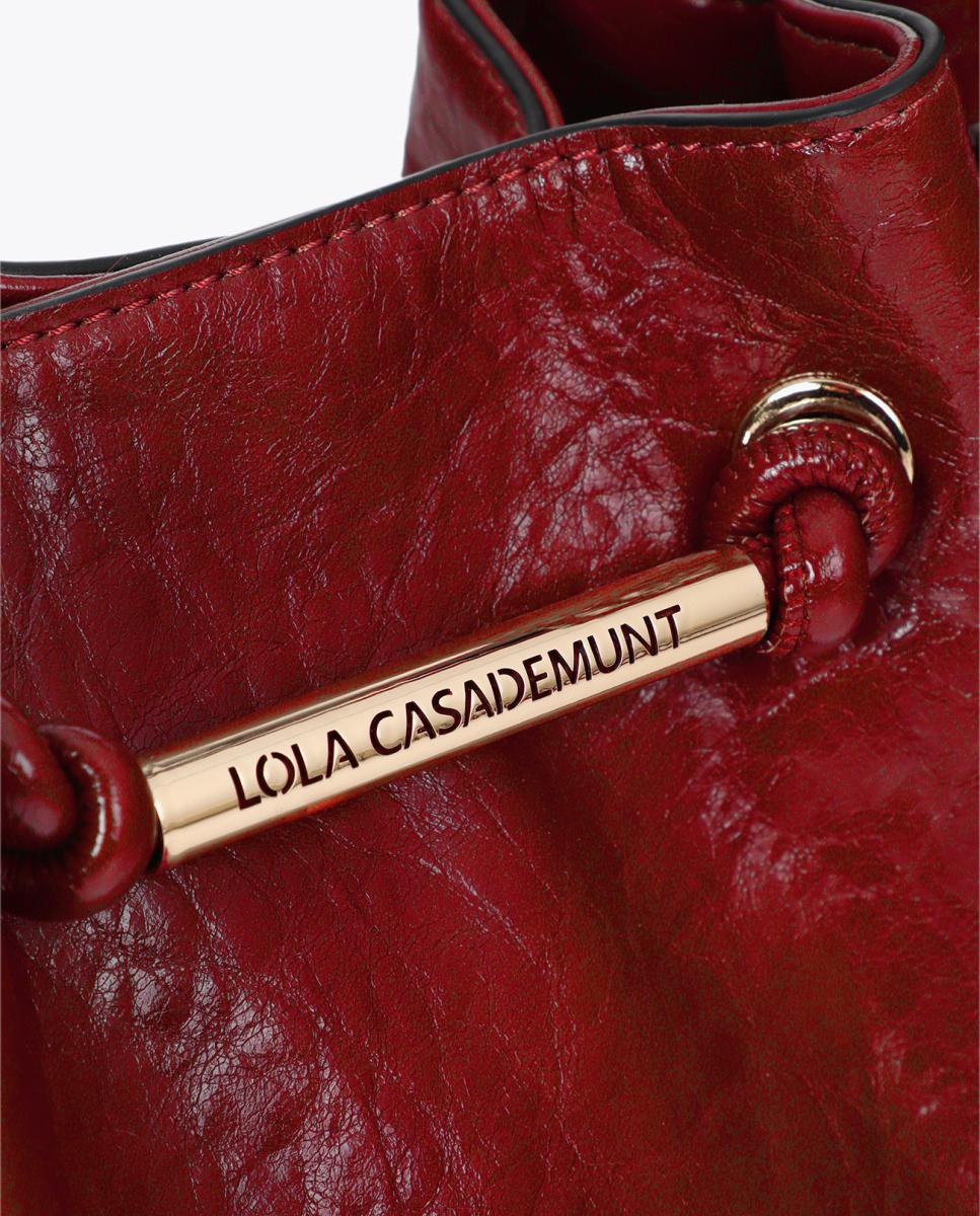 Bolso cruzado con detalle de tubo - Lola Casademunt - Rojo Rojo-6