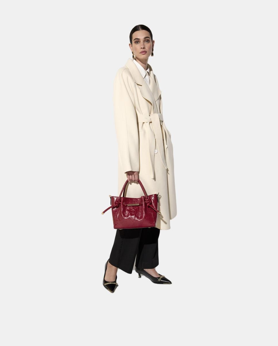 Bolso cruzado con detalle de tubo - Lola Casademunt - Rojo Rojo-8