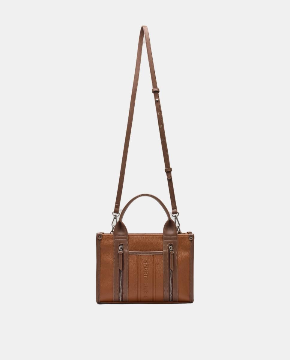 Mala Shopper Retangular Tamanho Pequeno com Fecho de Correr Couro-2