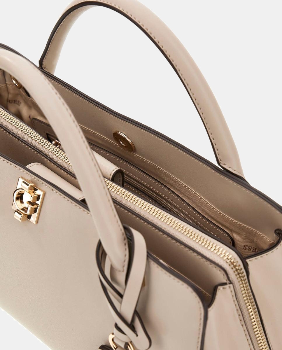 Bolso de mano con cierre cremallera - Guess - Natural Natural-4