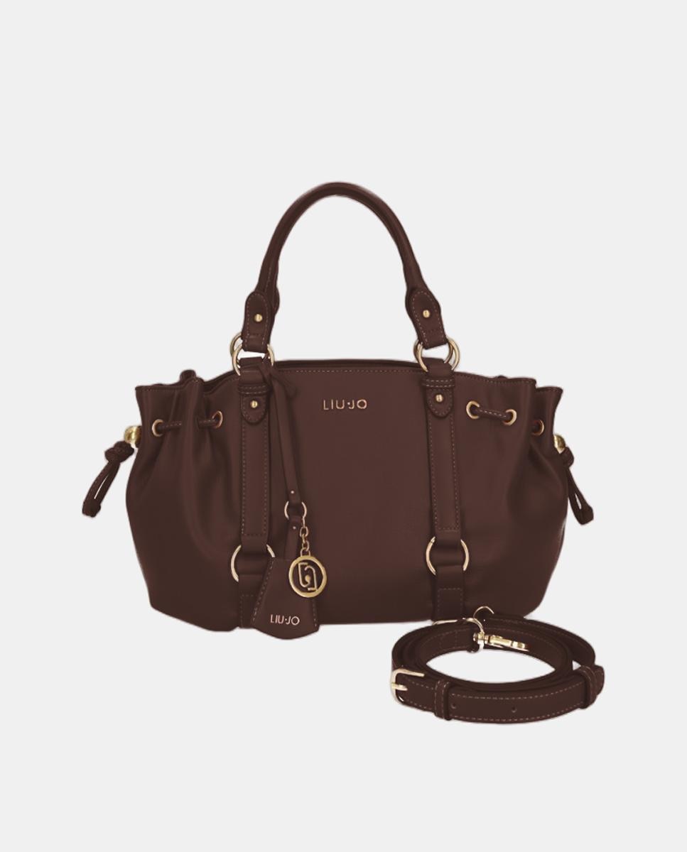 Imagen 1 de Shopper con detalle frunces y doble asa Marrón oscuro