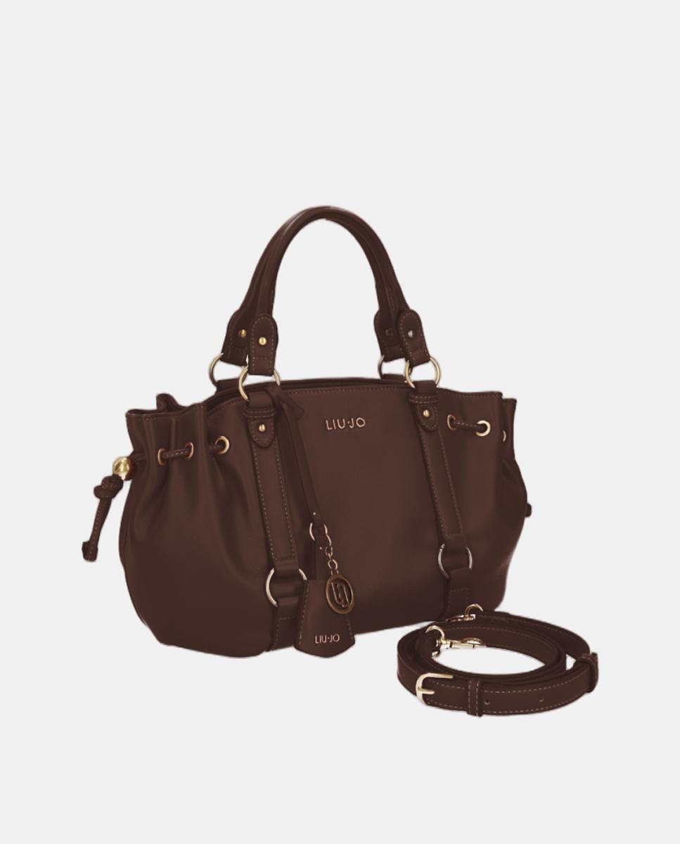 Imagen 2 de Shopper con detalle frunces y doble asa - LIUJO - Marrón oscuro Marrón oscuro
