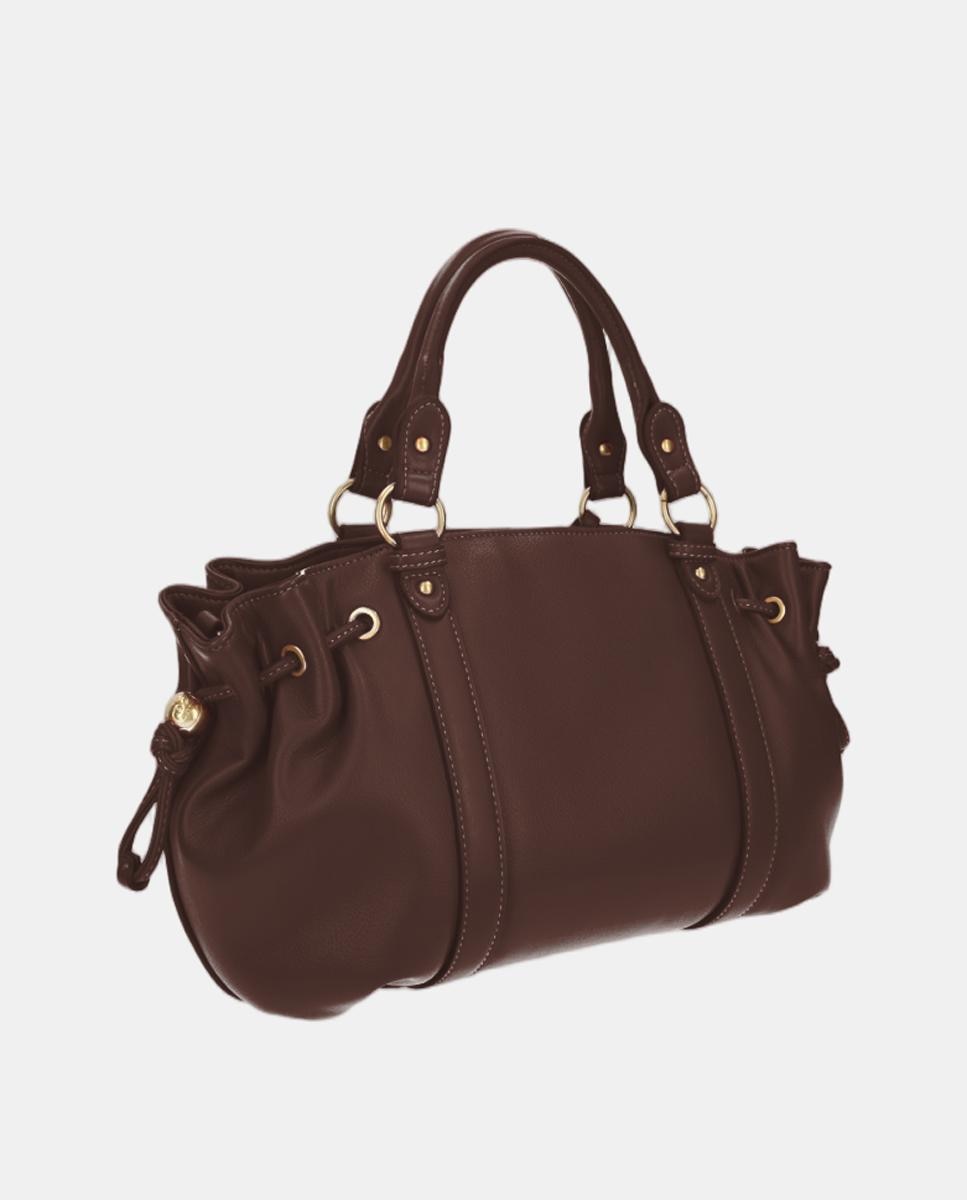 Imagen 3 de Shopper con detalle frunces y doble asa - LIUJO - Marrón oscuro Marrón oscuro