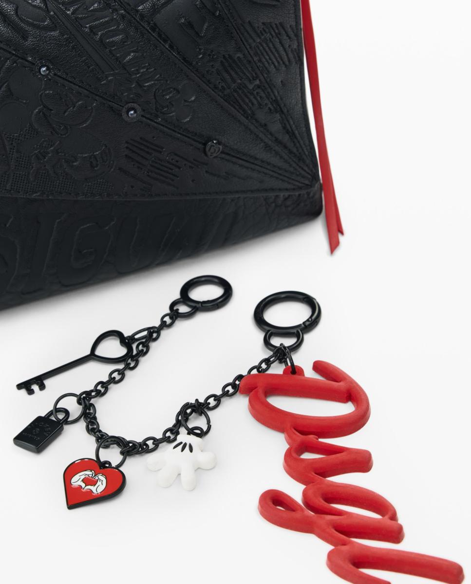 Mala a Tiracolo Média Disney™ com Efeito de Pele Preto-2