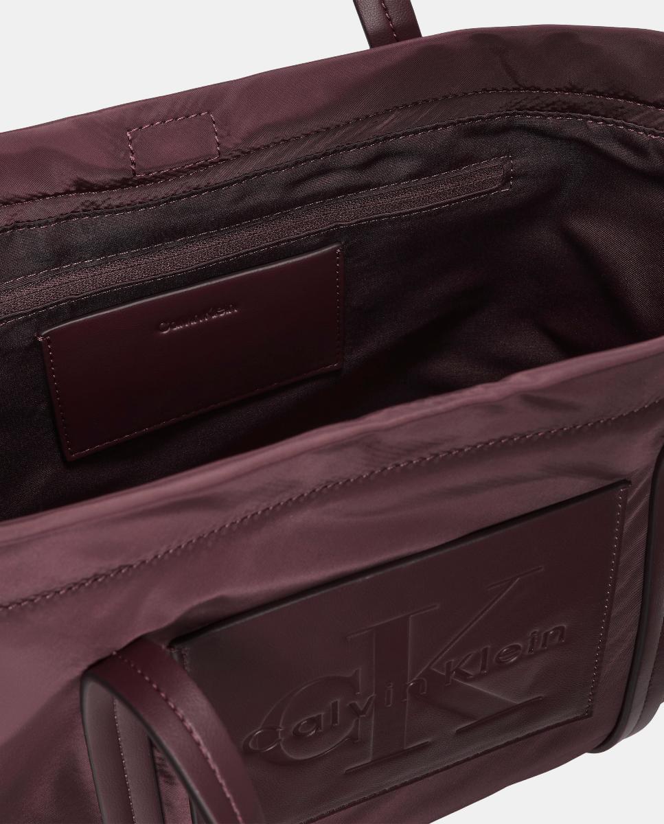 Mala Tipo Tote de Nylon Grená-3