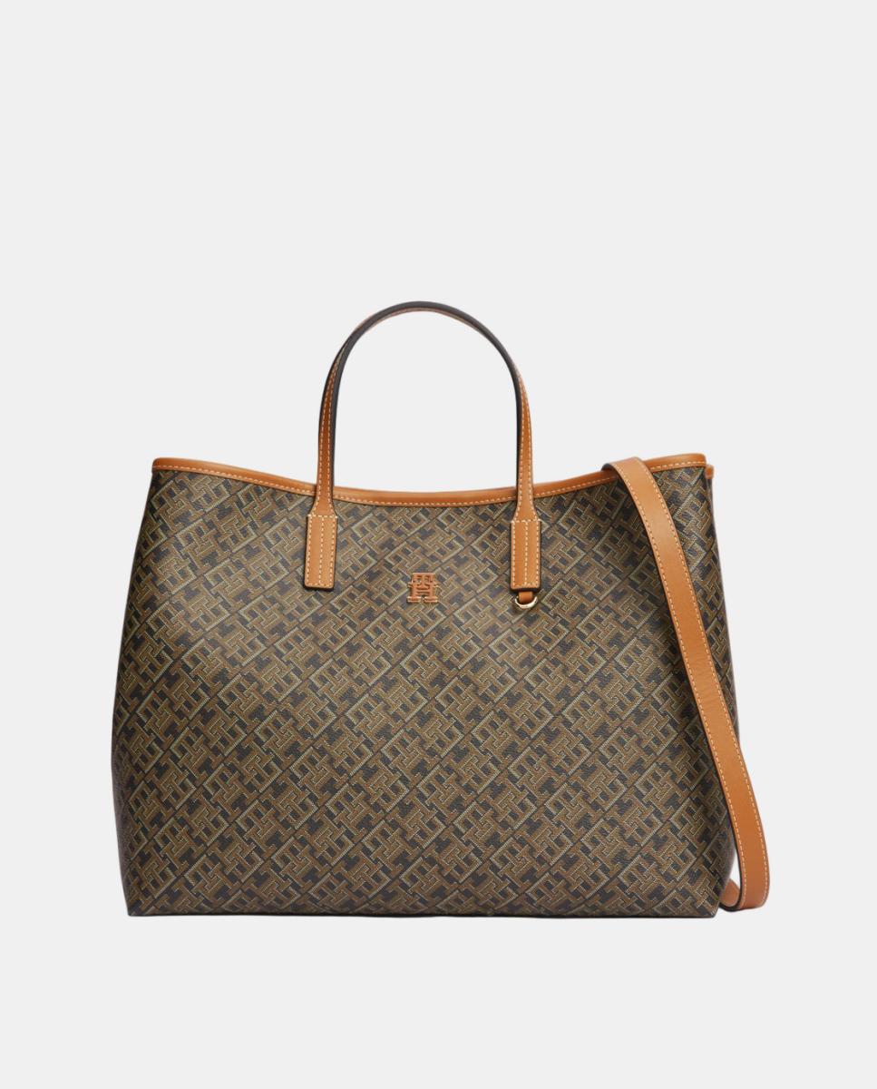 Imagem 0 de Mala Estilo Satchel com Estampado de Monograma