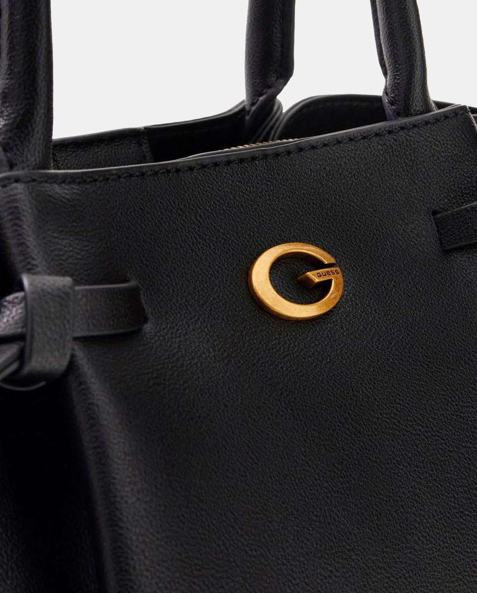 Bolso shopper con asas cortas y cierre metálico - Guess - Negro Negro-2