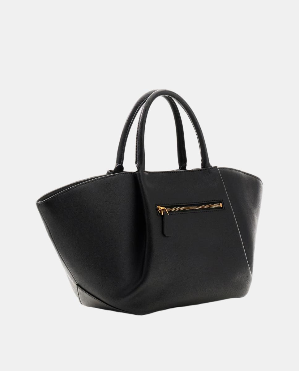 Bolso shopper con asas cortas y cierre metálico - Guess - Negro Negro-4