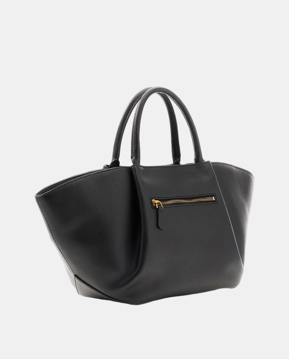 Bolso shopper con asas cortas y cierre metálico - Guess - Negro Negro-5
