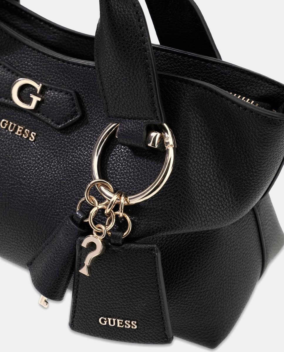Mala Tipo Satchel com Alça Dupla e Alça de Tiracolo Amovível Preto-4