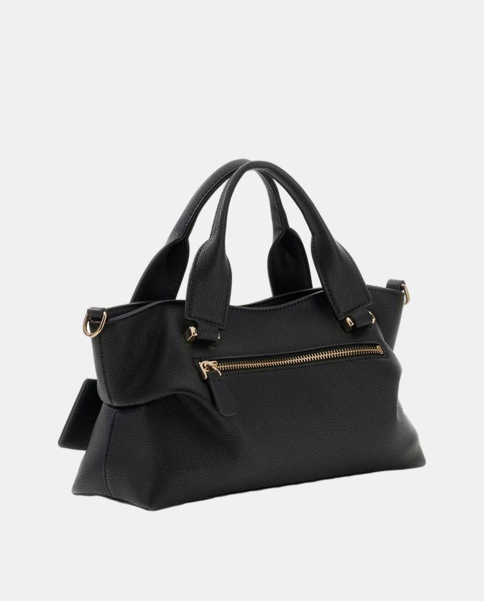 Mala Tipo Satchel com Alça Dupla e Alça de Tiracolo Amovível Preto-5