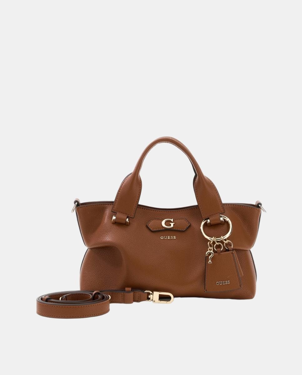 Mala Tipo Satchel com Alça Dupla e Alça de Tiracolo Amovível Castanho-2