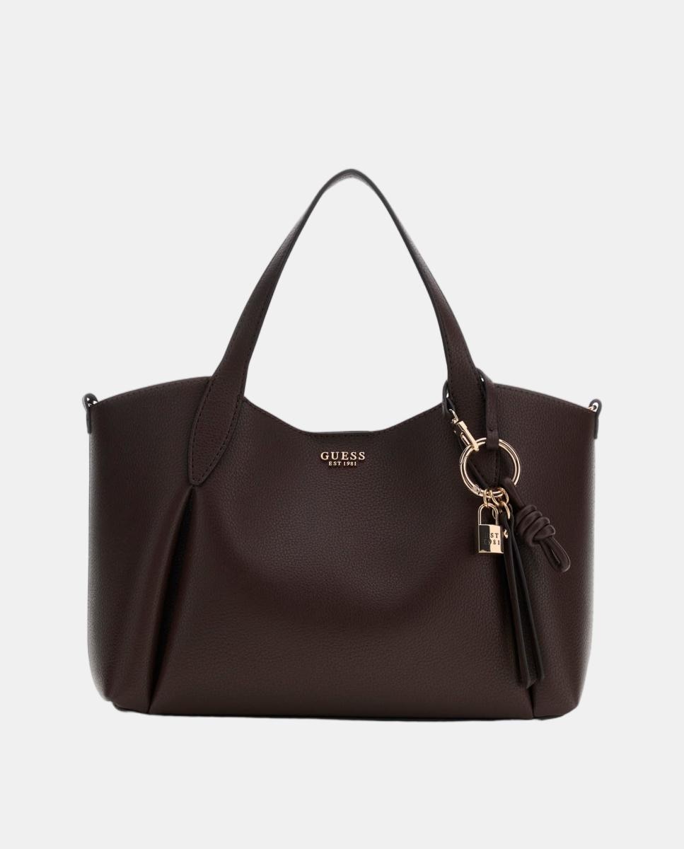 Imagen 0 de Bolso tote con neceser extraíble y doble asa Marrón oscuro