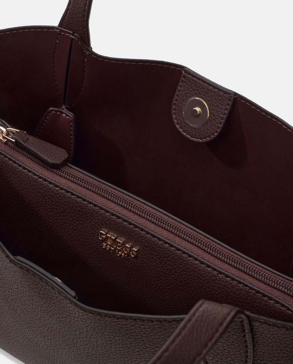 Bolso tote con neceser extraíble y doble asa - Guess - Marrón oscuro Marrón oscuro-2