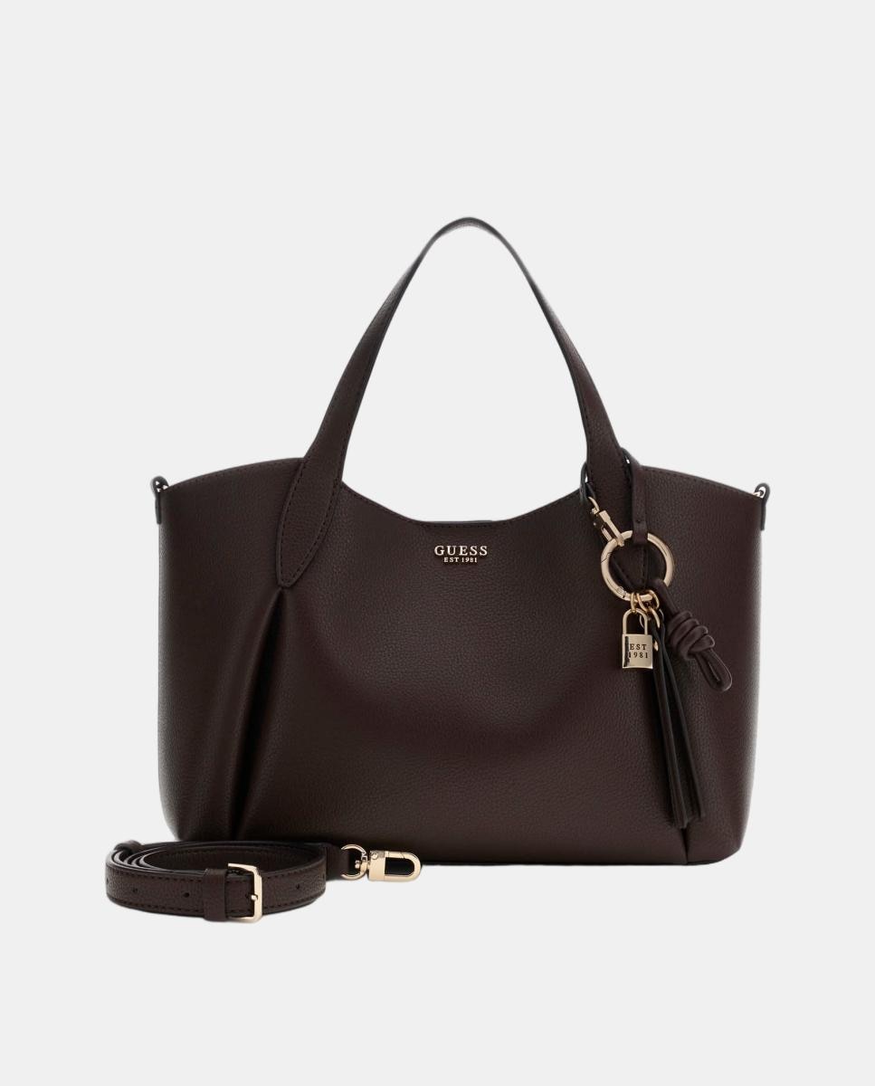 Bolso tote con neceser extraíble y doble asa - Guess - Marrón oscuro Marrón oscuro-3