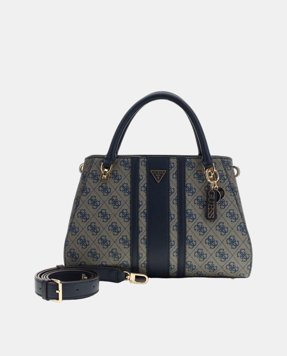 Mala Tipo Satchel com Alça Dupla e Alça de Tiracolo Cinzento-2