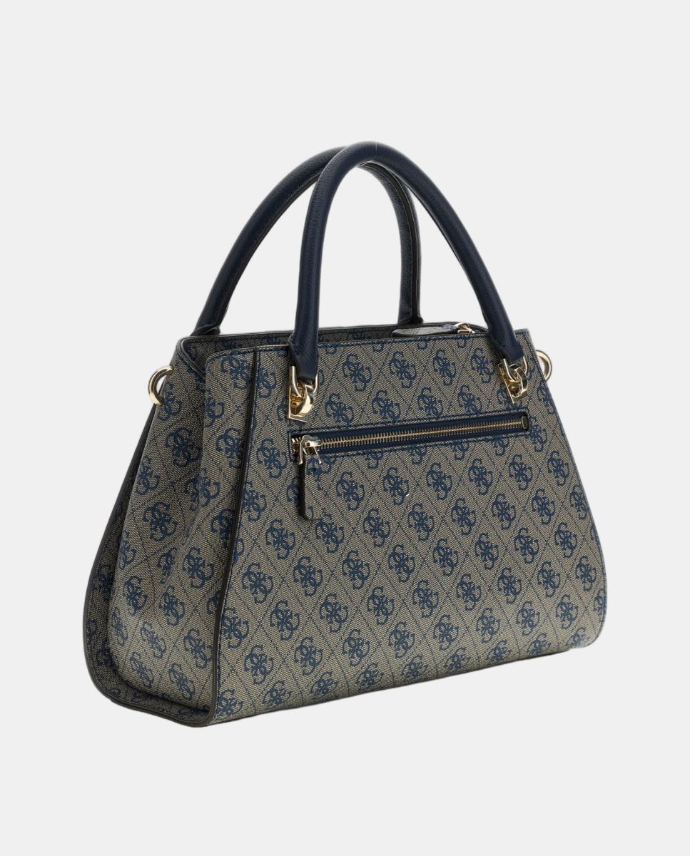 Mala Tipo Satchel com Alça Dupla e Alça de Tiracolo Cinzento-3
