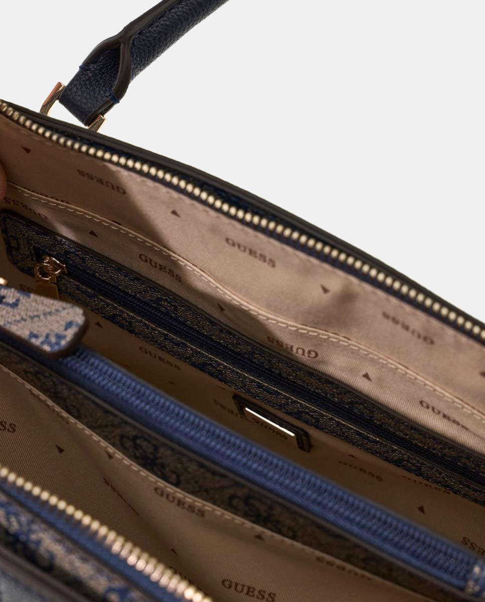 Mala Tipo Satchel com Alça Dupla e Alça de Tiracolo Cinzento-6