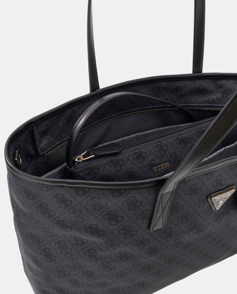 Mala Tipo Tote com Alça Dupla e Pouch Amovível Cinzento-escuro-4