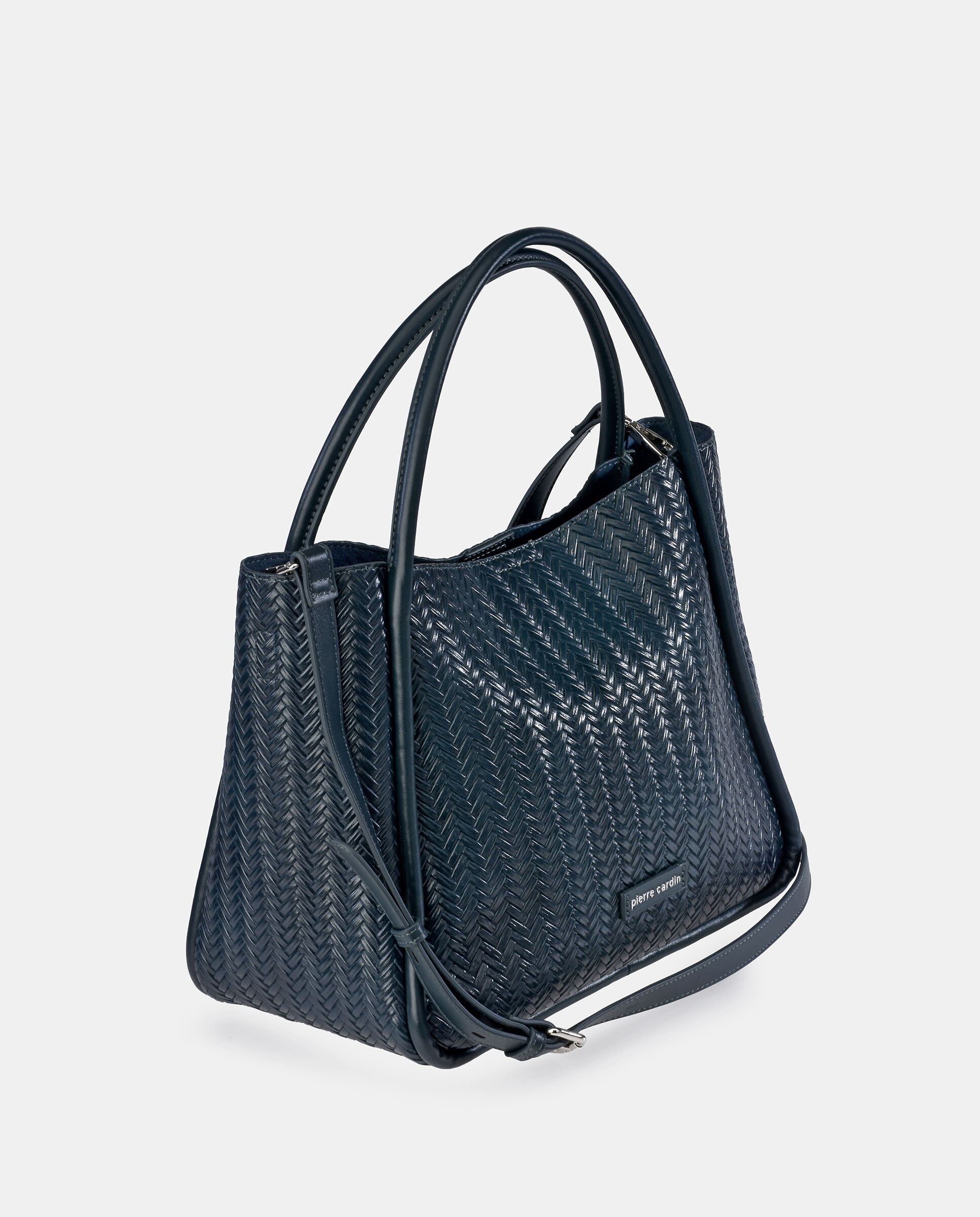 Bolso shopper Pierre Cardin en P.U. grabado trenzado - Azul Azul-2