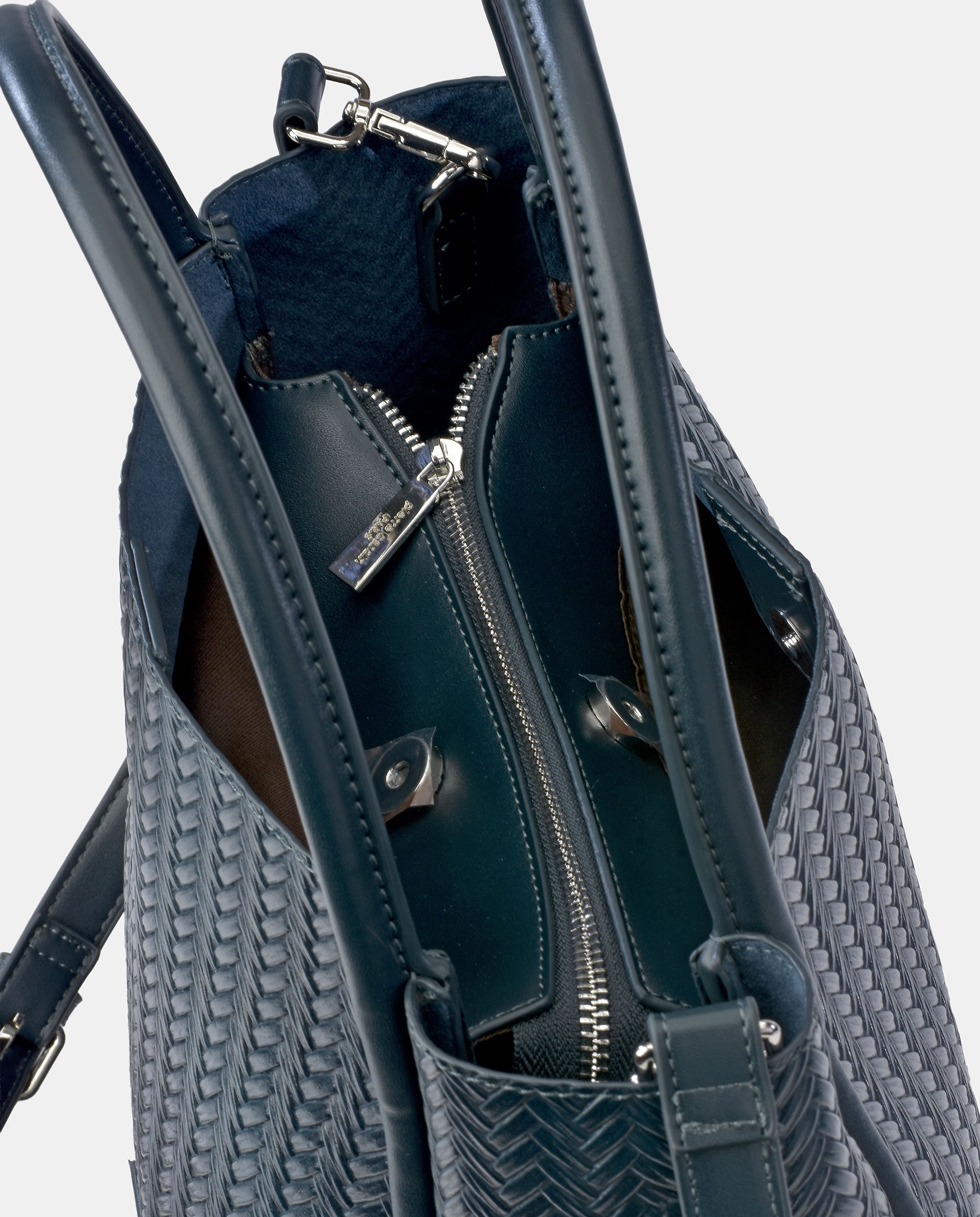 Bolso shopper Pierre Cardin en P.U. grabado trenzado - Azul Azul-4