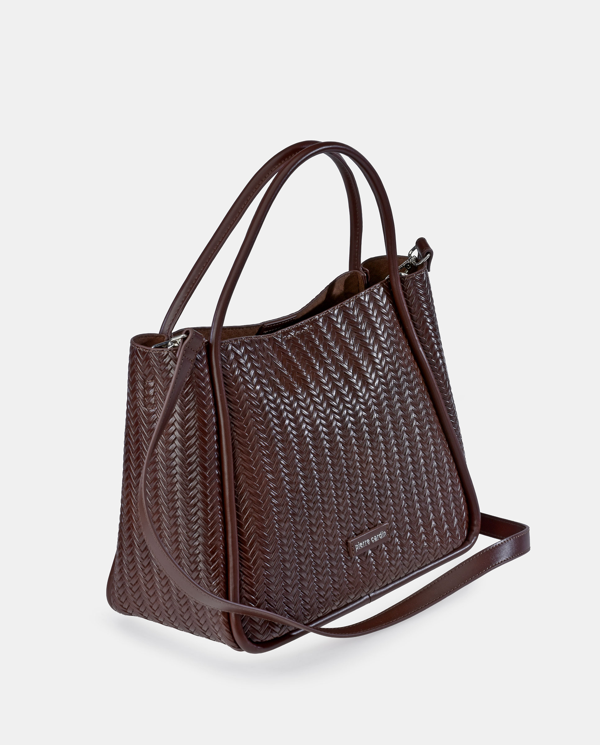 Bolso shopper Pierre Cardin en P.U. grabado trenzado - Marrón Marrón-2