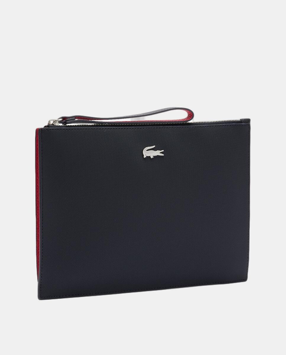 Carteira de Mão com Fecho de Correr - Preto Azul-marinho-3