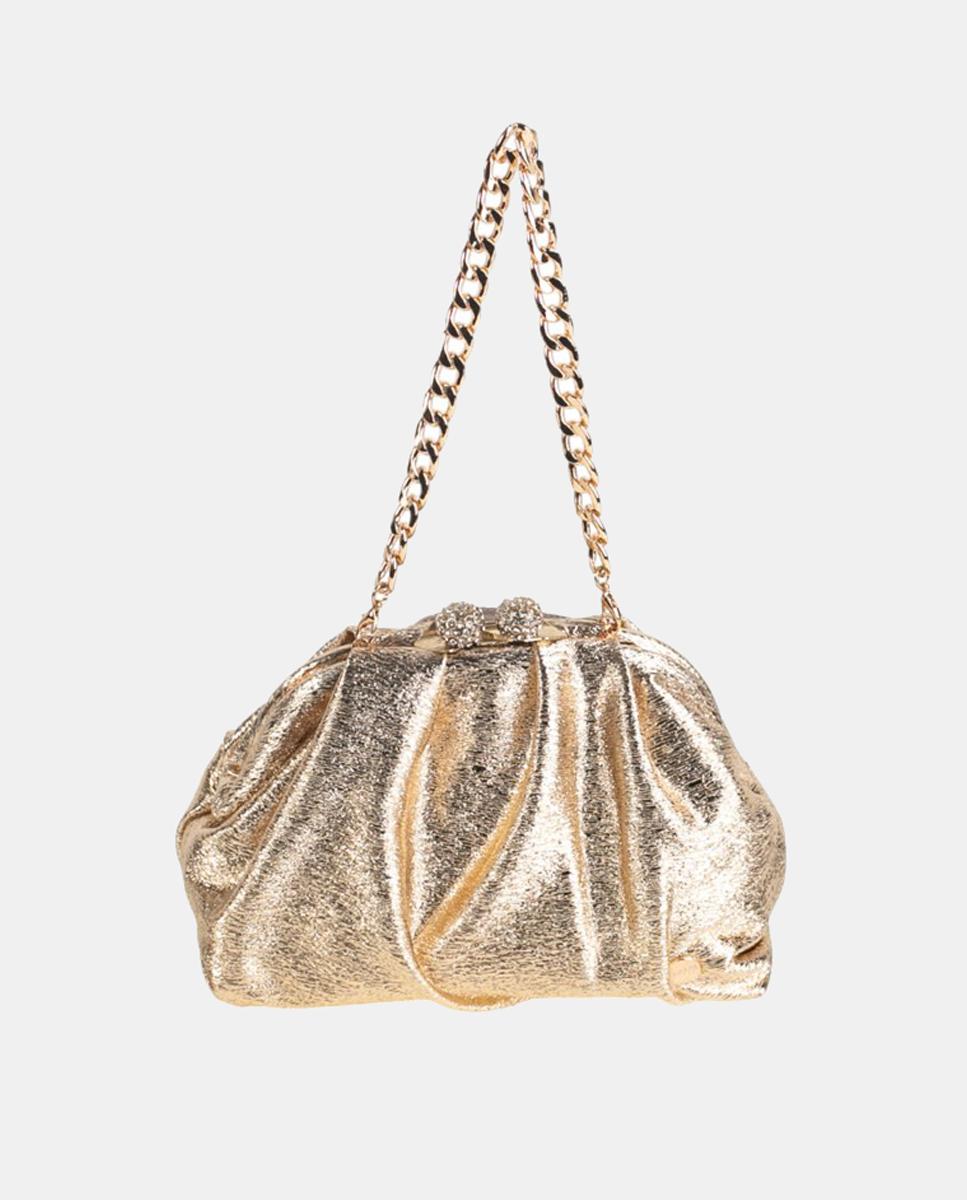 Mala Clutch com Fecho Metálico Ouro-1