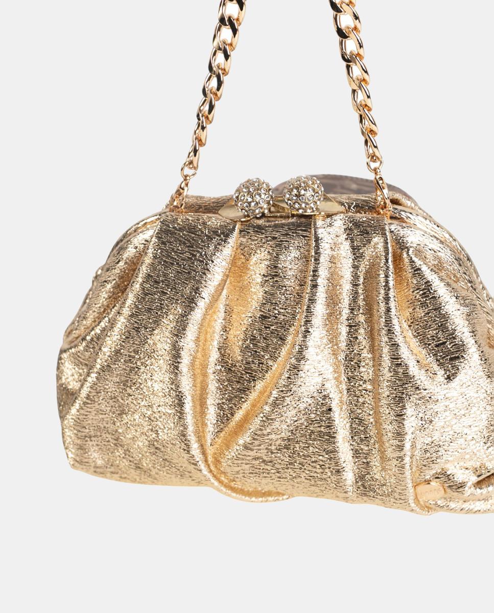 Mala Clutch com Fecho Metálico Ouro-2