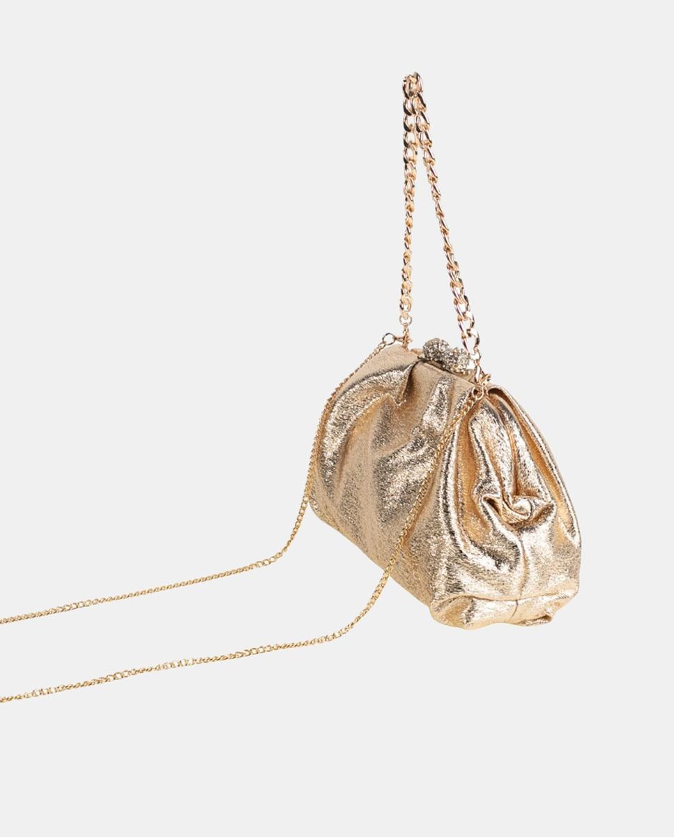 Mala Clutch com Fecho Metálico Ouro-3