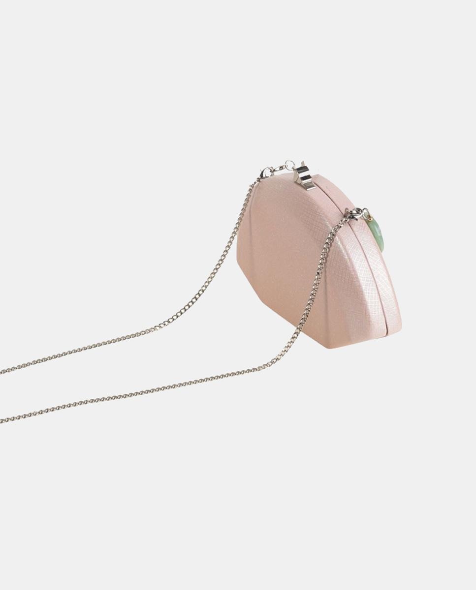 Mala Clutch com Fecho Metálico Nude-3