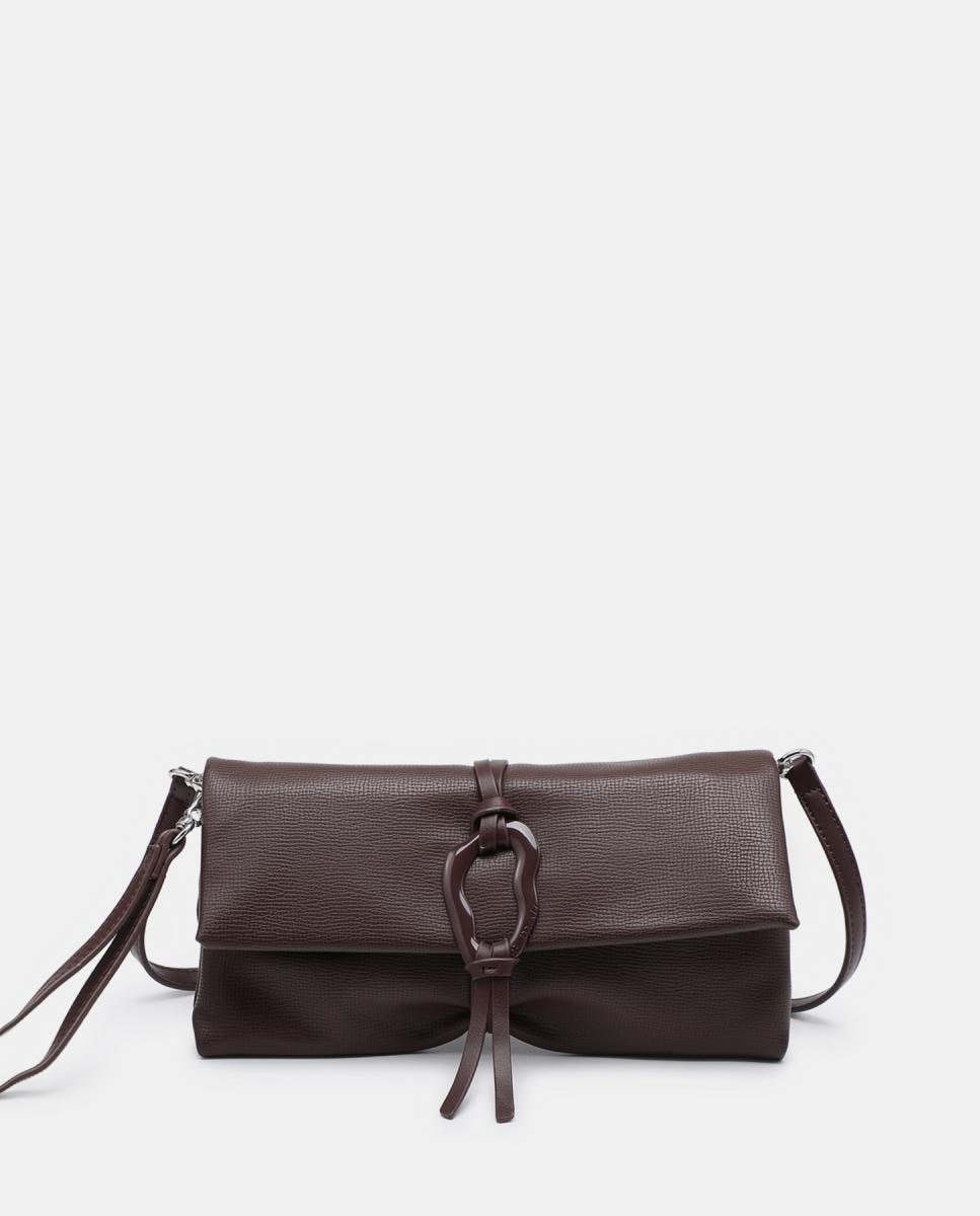 Bolso de mano con detalle frontal - Pepe Moll - Marrón oscuro Marrón oscuro-1