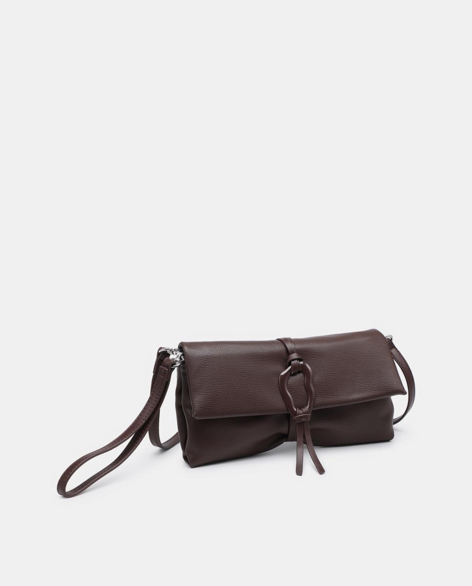 Bolso de mano con detalle frontal - Pepe Moll - Marrón oscuro Marrón oscuro-2