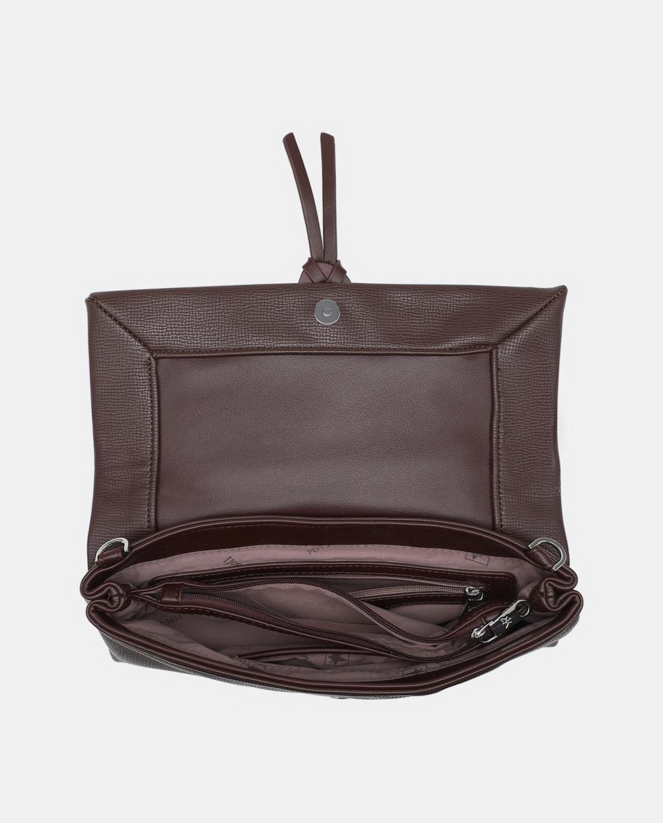 Bolso de mano con detalle frontal - Pepe Moll - Marrón oscuro Marrón oscuro-4