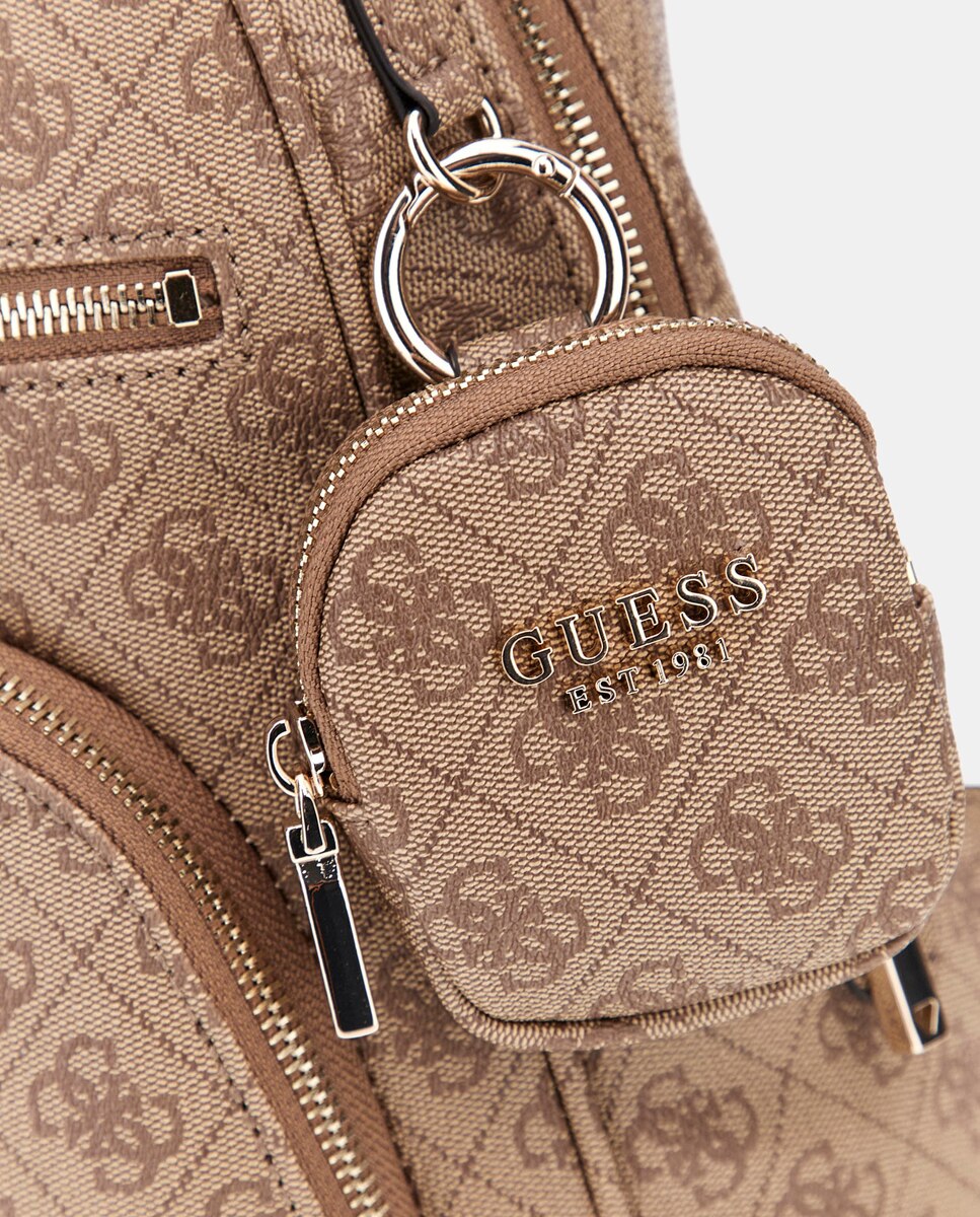 Mochila de Logótipo 4G com Alças Ajustáveis Bege-4