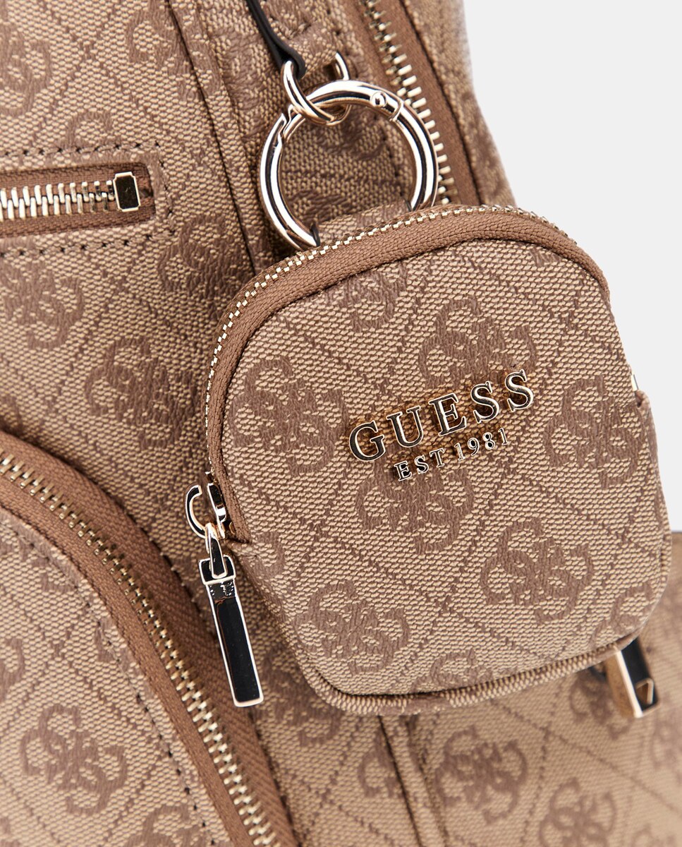 Mochila de Logótipo 4G com Alças Ajustáveis Bege-5