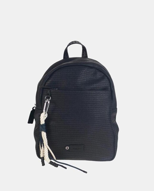 Imagen 0 de Mochila en pu grabado efecto rafia combinada en liso al tono y tassel tamaño xl