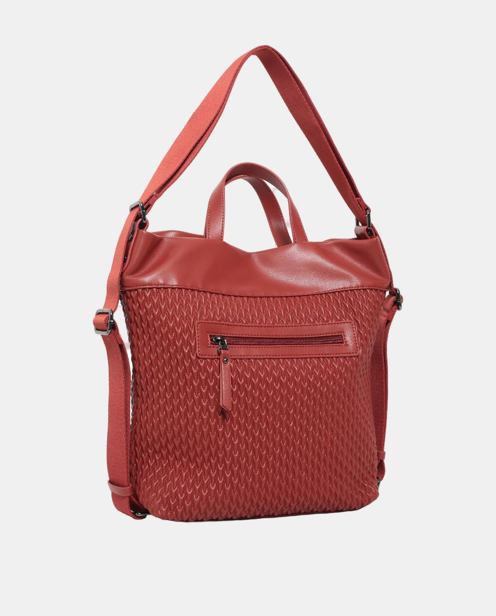 Mala de PU Conversível em Mochila Laranja-2